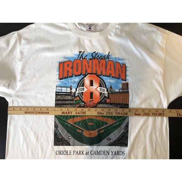 Deadstock Vtg 1995 Camden Yards The Streak XL T-Shirt Cal Ripken Orioles NWT - Picture 9 of 11